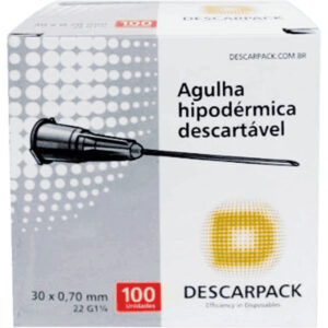 15363709597-7898283814239.jpg Agulha Hipodérmica Descarpack 30mm x 0,7mm Unidade