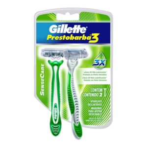 Aparelho de Barbear Gillette Prestobarba3 SenseCare Com 2 Unidades
