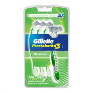 Aparelho de Barbear Gillette Prestobarba3 Sensitive Com 4 Unidades