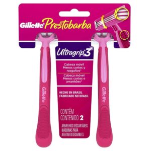 Aparelho de Barbear Prestobarba Ultragrip3 Móvel Feminino Com 2 Unidades