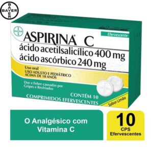 Aspirina C Sabor Limão Com 10 Comprimidos Efervecentes Bayer s/a