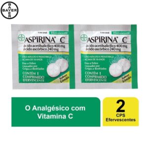 Aspirina C Sabor Limão Com 2 Comprimidos Efervecentes Bayer s/a