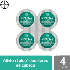 Aspirina Microativa Ácido Acetilsalicílico 500mg Com 4 Cápsulas Bayer