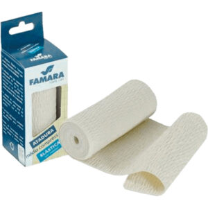 Atadura Elástica Média Compressão 10cm x 1,30m Branca Famara
