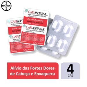 Cafiaspirina 650mg + 65mg Com 4 Comprimidos Bayer