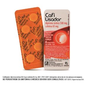 Cafilisador 500mg + 65mg Com 4 Comprimidos Cosmed