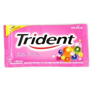 Chiclete Trident Tutti-Frutti Sem Açúcar Com 8g Com 5 Unidades