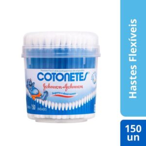 Hastes Flexíveis Cotonetes Johnsons Pote Com 150 Unidades