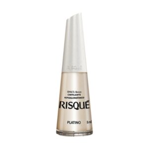 Esmalte Risqué Branco Cintilante Platino Com 8ml