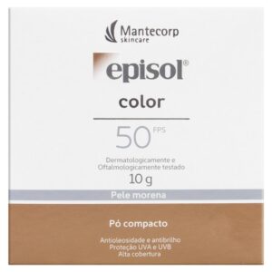 Pó Compacto Episol Color Com Protetor Solar FPS 50 Pele Morena Com 10g