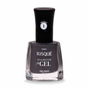 Esmalte Risqué Diamond Gel Cinza Cremoso Com 9,5ml