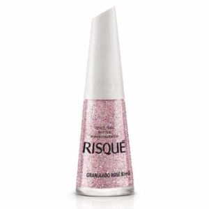 15363711624-7891182020336.jpg Esmalte Risqué Metálico Glitter Granulado Rose Com 8ml