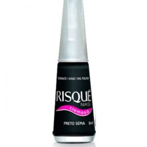 Esmalte Risqué Cremoso Preto Sépia Com 8ml