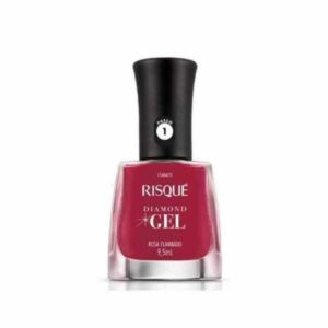 15363711660-7891350037111.jpg Esmalte Risqué Diamond Gel Rosa Flambado Com 9,5ml