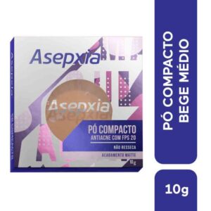 Pó Compacto Asepxia Antiacne Cor Bege Médio FPS 20 Com 10g