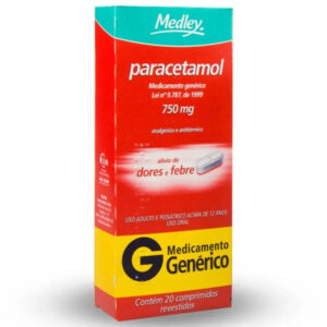 Paracetamol 750mg Com 20 Comprimidos Sanofi Medley Genéricos
