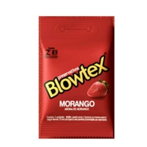 Preservativo Blowtex Lubrificado Morango Com 3 Unidades