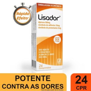 Lisador 500mg + 5mg + 10mg Com 24 Comprimidos Cosmed