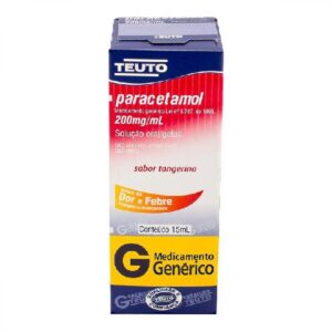 Paracetamol 200mg/ml Solução Oral Gotas Com 15ml Teuto Genéricos