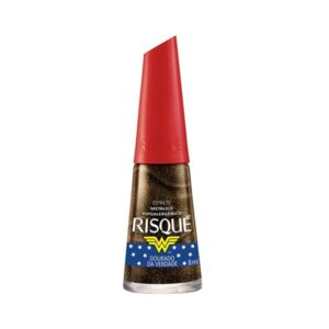 15363712194-7891182015820.jpg Esmalte Risque Metálico Mulher Maravilha Dourado da Verdade Com 8ml