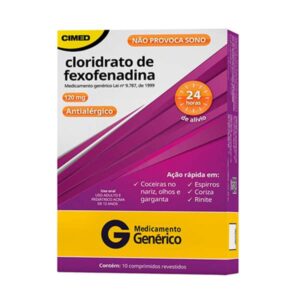 Cloridrato de Fexofenadina 120mg Com 10 Comprimidos Cimed Genéricos