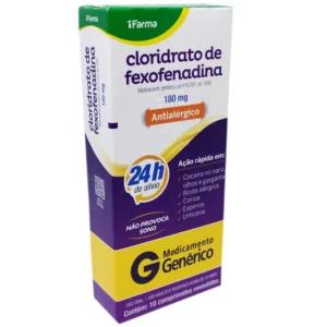 Cloridrato de Fexofenadina 180mg Com 10 Comprimidos 1Farma