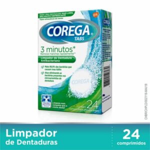 Limpador de Dentadura Corega Tabs Com 24 Comprimidos