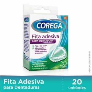 Fixador de Dentadura Corega Fita Adesiva Com 20 Unidades