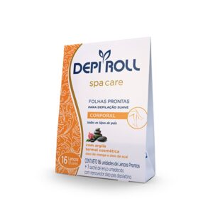 Folhas Prontas Para Depilação Corporal DepiRoll Spa Care Com 16 Unidades