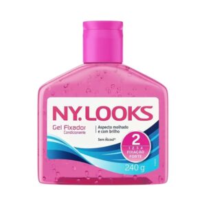 Gel Fixador Ny Looks Fixação Forte 2 Rosa Com 240g