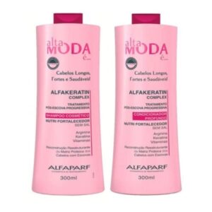 Kit Shampoo + Condicionador AlfaKeratin Alta Moda Com 300ml