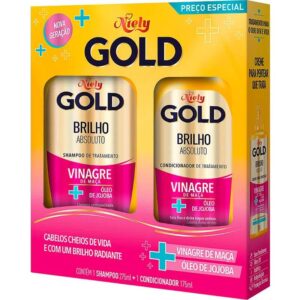 15363712928-7896000725264.jpg Kit Niely Gold Mega Brilho Shampoo 300ml + Condicionador 200ml