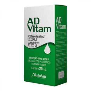 Suplemento de Vitamina Ad-Vitam Gotas Com 20ml Natulab