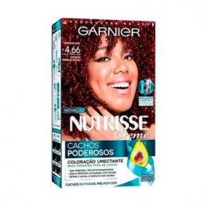 Tintura Garnier Nutrisse Cachos Poderosos 4.66 Castanho Vermelho Intenso