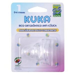 Bico de Mamadeira Kuka Ortodôntico Anti Cólica RN Tamanho 1 Ref-5063 Unidade