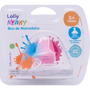 Bico de Mamadeira Lolly Ortodôntico Silicone Tamanho 2 Unidade
