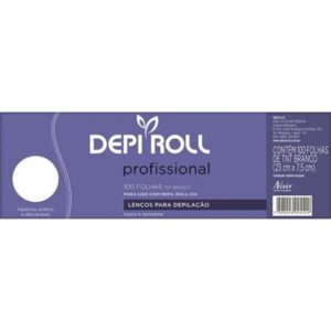 Lenços para Depilação TNT Branco Depi Roll Com 100 Folhas