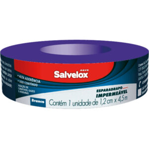 Esparadrapo Impermeavel Salvelox Branco 1,2cm x 4,5m Unidade