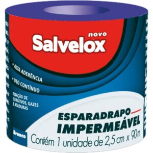 Esparadrapo Impermeavel Salvelox Branco 2,5cm x 0,9m Unidade
