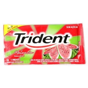 Trident Melancia Chiclete Sem Açúcar Com 5 Unidades