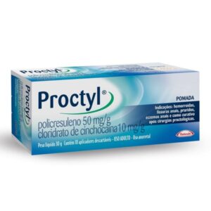 Proctyl 50mg/g + 10mg/g Pomada Com 30g Com 10 Aplicadores Takeda