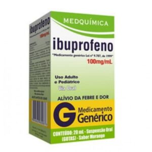 Ibuprofeno 100mg/ml Suspensão Oral Gotas Com 20ml Medquimica Genéricos