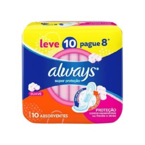 Absorvente Always Suave Com Abas Leve 10 Pague 8 Unidades