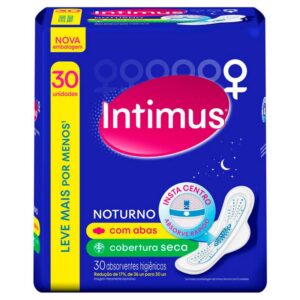 15366317768-7896007550906.jpg Absorvente Intimus Noturno Seca Com Abas Com 30 Unidades
