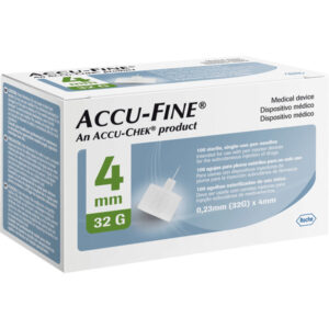 15366319276-5907996099139.jpg Agulha para Caneta de Insulina Accu Fine 4mm 32 G Com 100 Unidades
