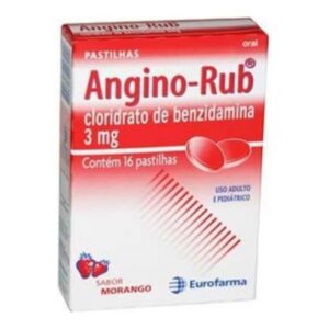 Angino Rub 3mg Morango Com 16 Pastilhas Eurofarma