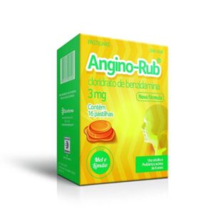 Angino Rub Sabor Mel e Limão Com 16 Pastilhas Eurofarma