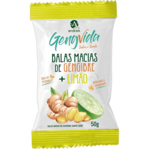 15366321252-7896755403660.jpg Bala de Gengibre Gengvida Sabor Limão Com 50g Ardrak