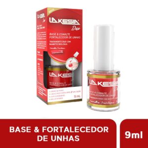 15366321562-7898949409007.jpg Base e Esmalte Fortalecedor de Unhas LaKesia Duo Vermelho Framboesa Com 9ml