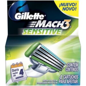 Carga Gillette Mach3 Sensitive Com 4 Unidades